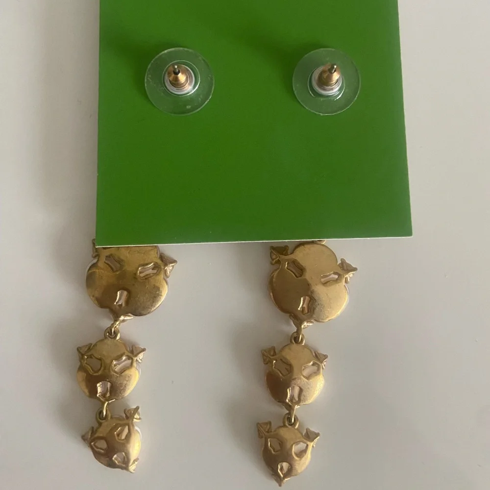 Kate Spade Pearl and Gold Drop Earrings